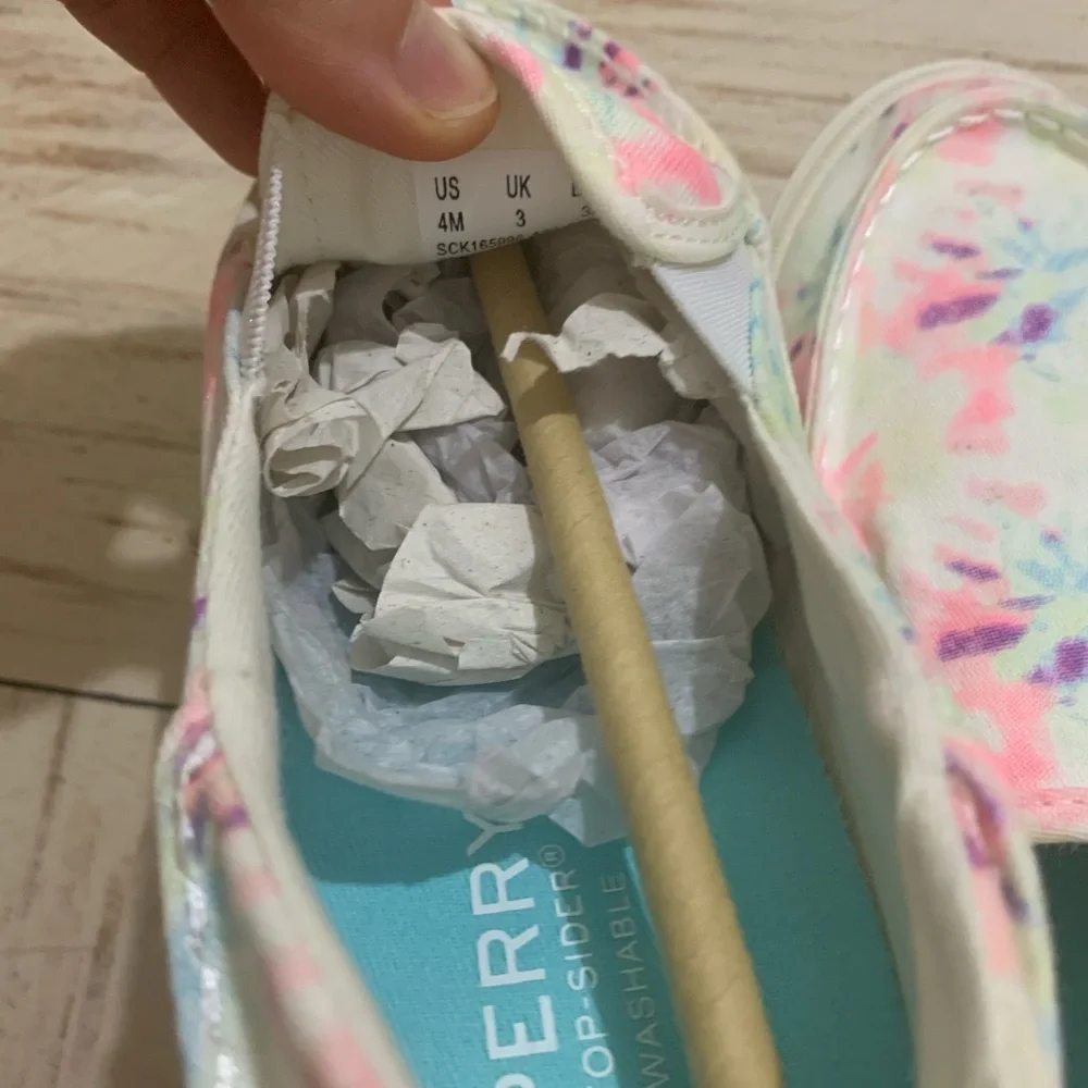 Sperry Girls Salty Jr Tie-Dye Washable Slip-On Sneakers-US Size 4M
